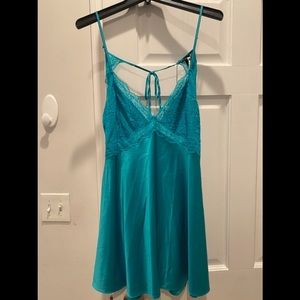 Teal VS Lingerie Slip Dress